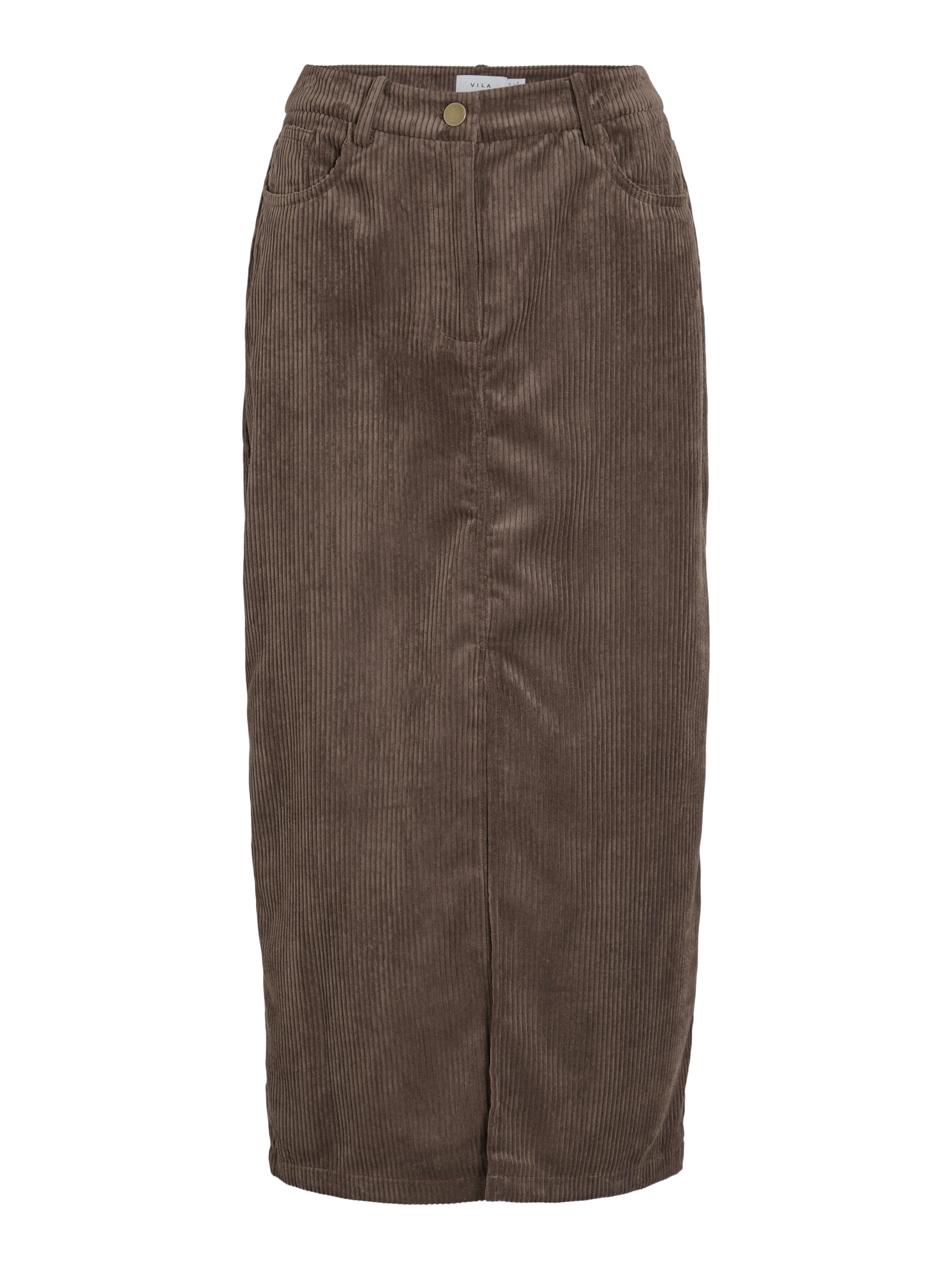 Vila viemily midi corduroy skirt/lc/1 14102702 coffee bean