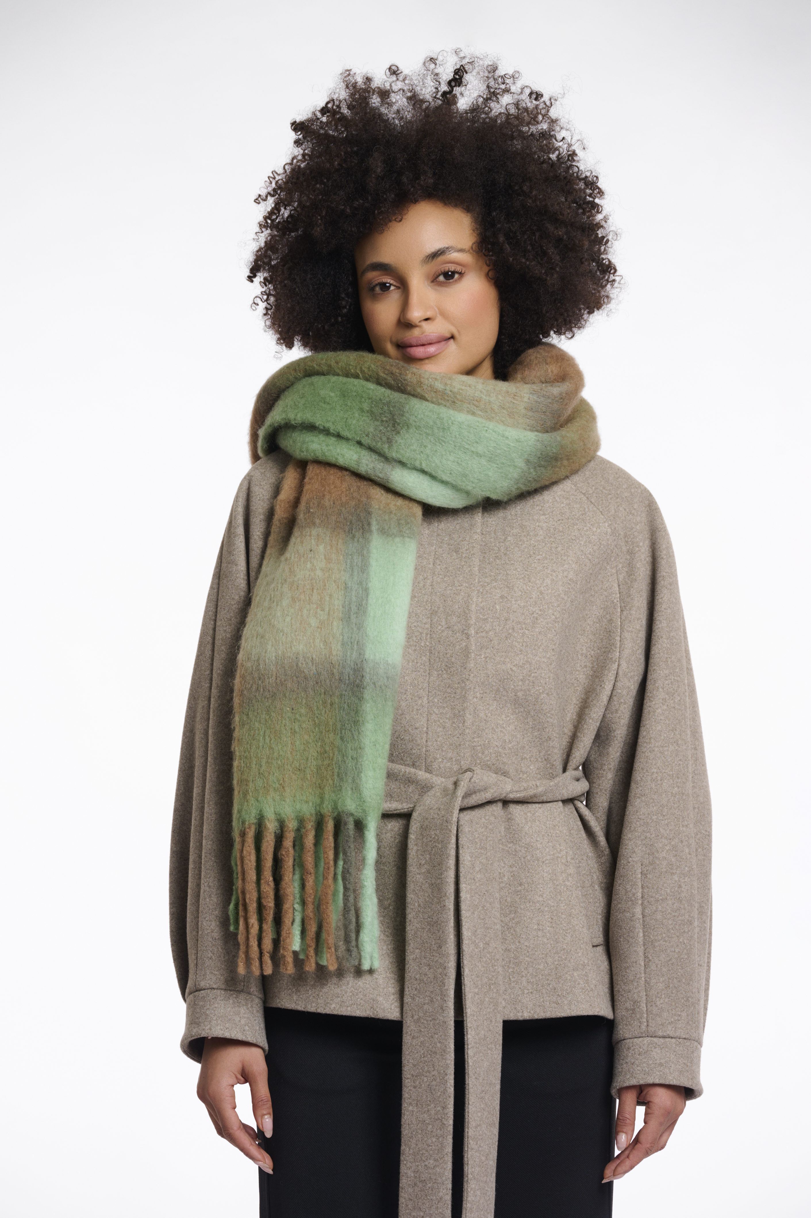 Rino & Pelle chekered scarf rita.7002512 forest mix