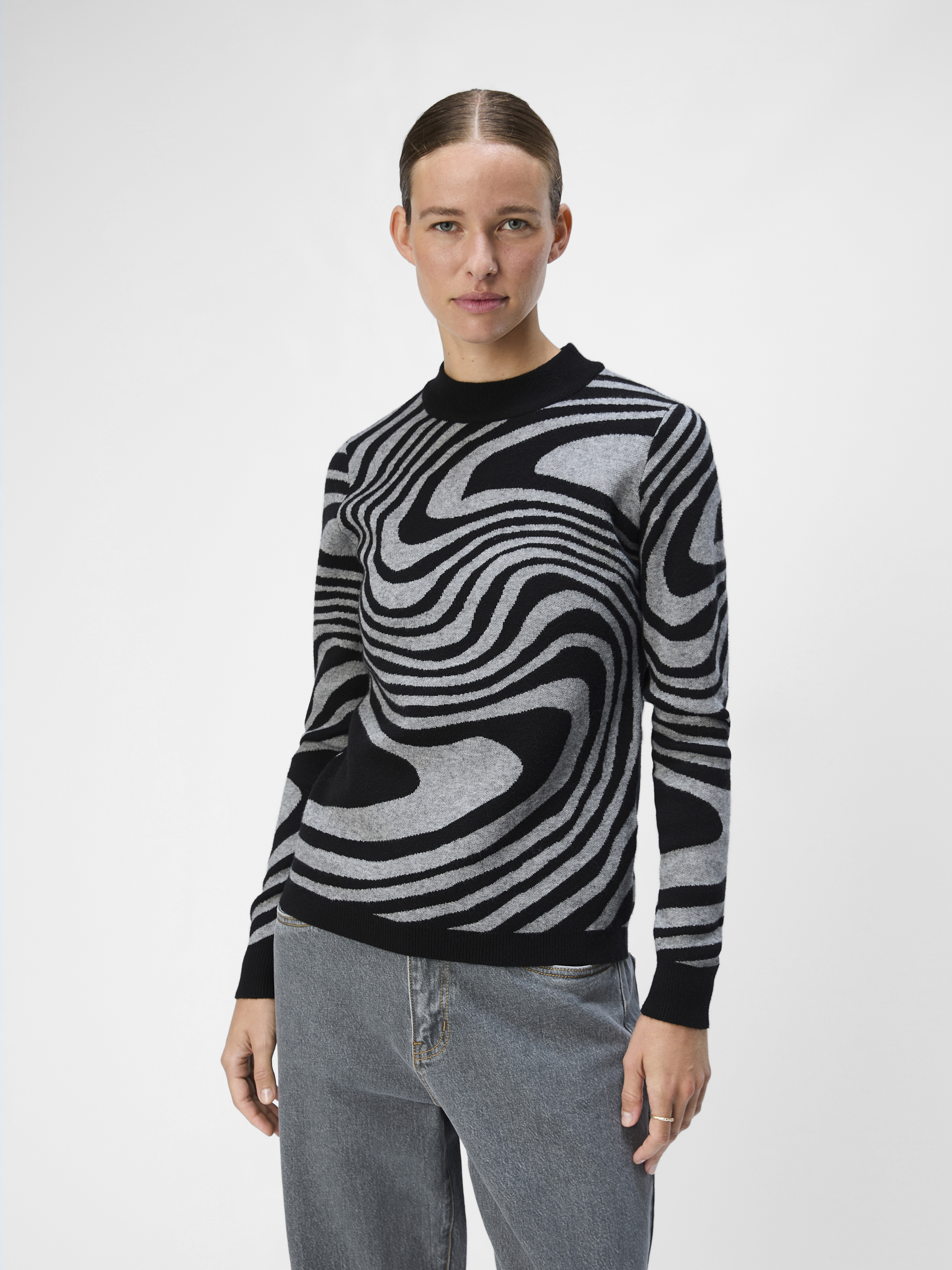 Object Objray l/s knit pullover aop noos