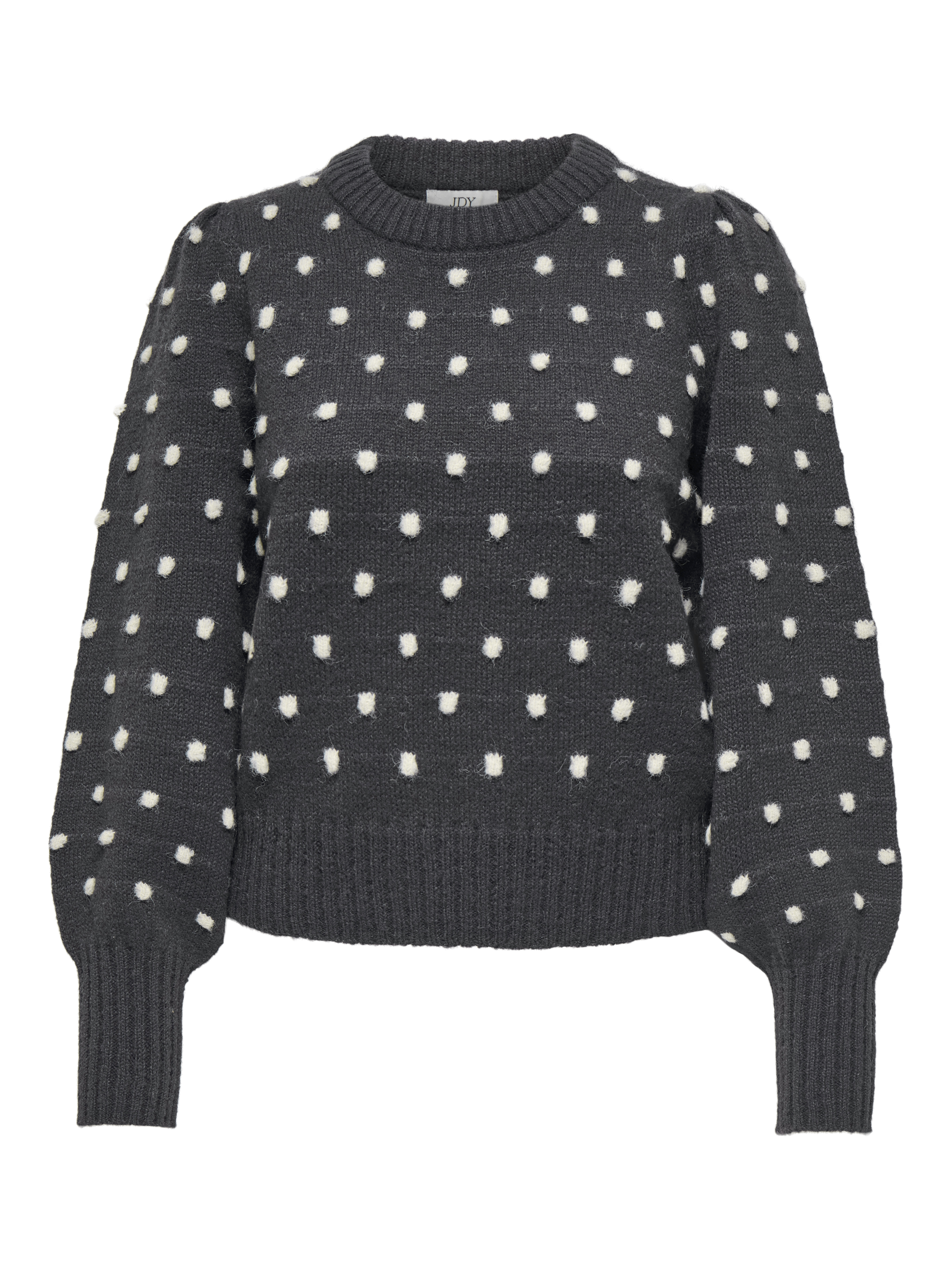 Jacqueline de Yong sigrid life l/s on puff pull knt 15304813 dark grey melange