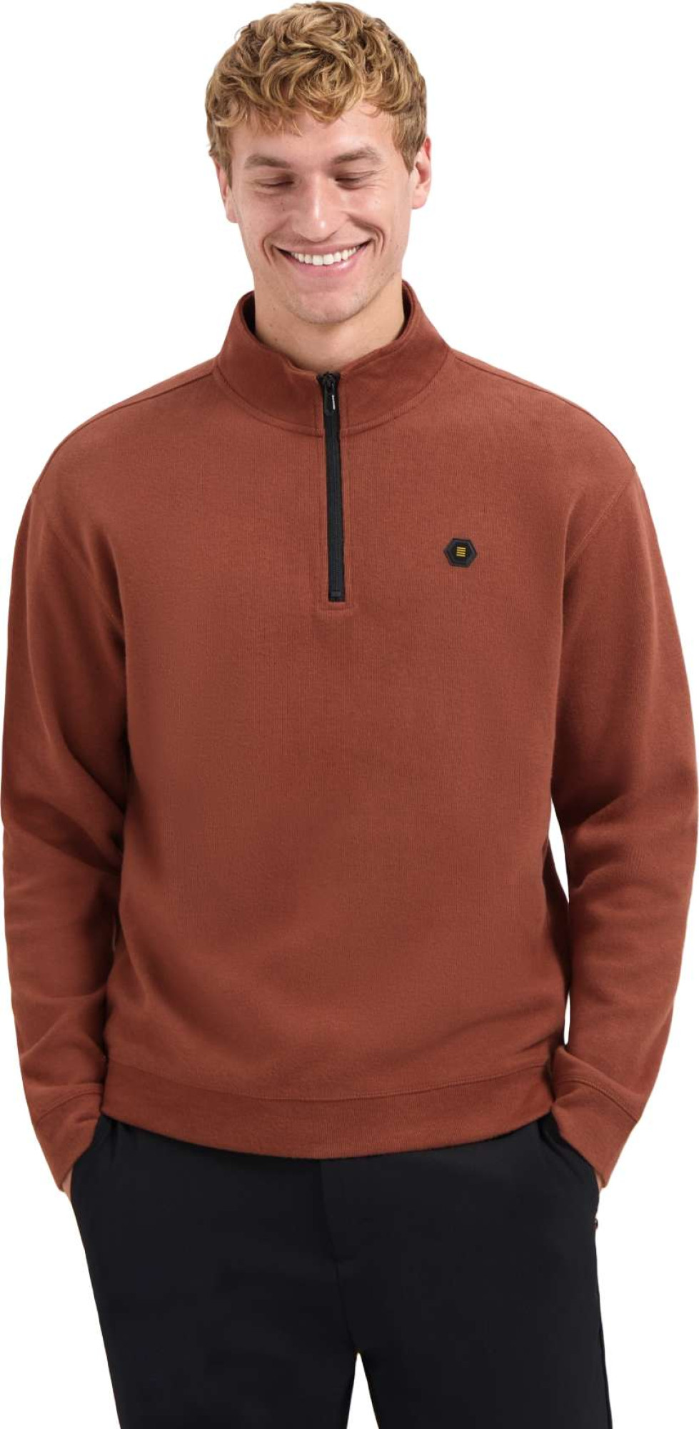 No Excess Sweater half zip soft rib relaxed f terra