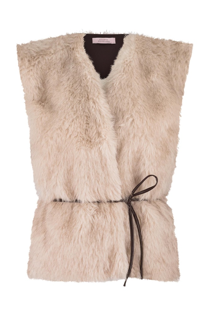 Studio Anneloes Ivana fur waistcoat zand