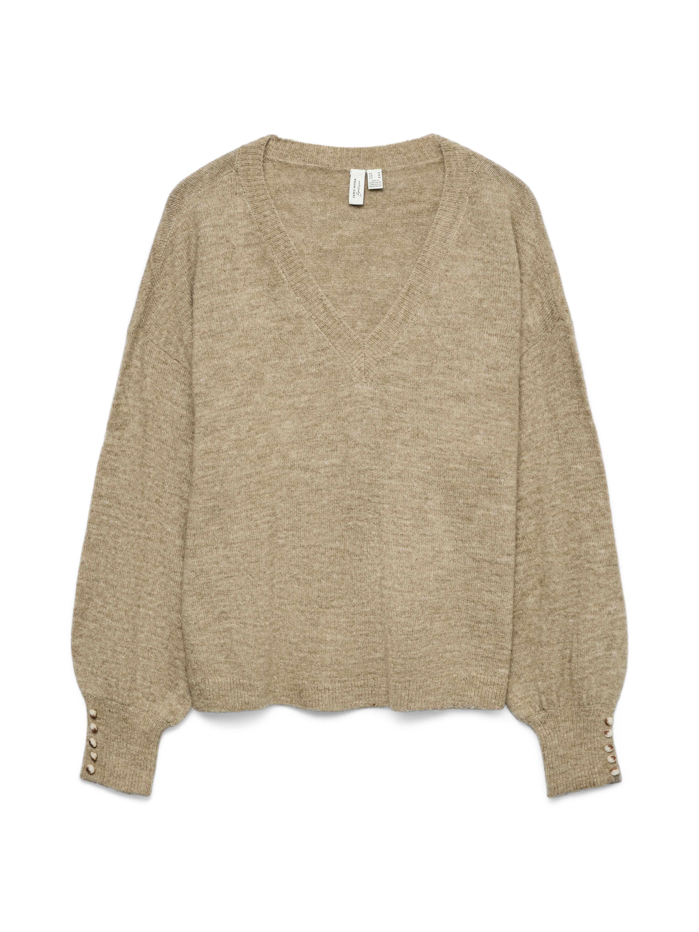 Vero Moda vmlefile ls v-neck pullover btq 10335268 silver mink