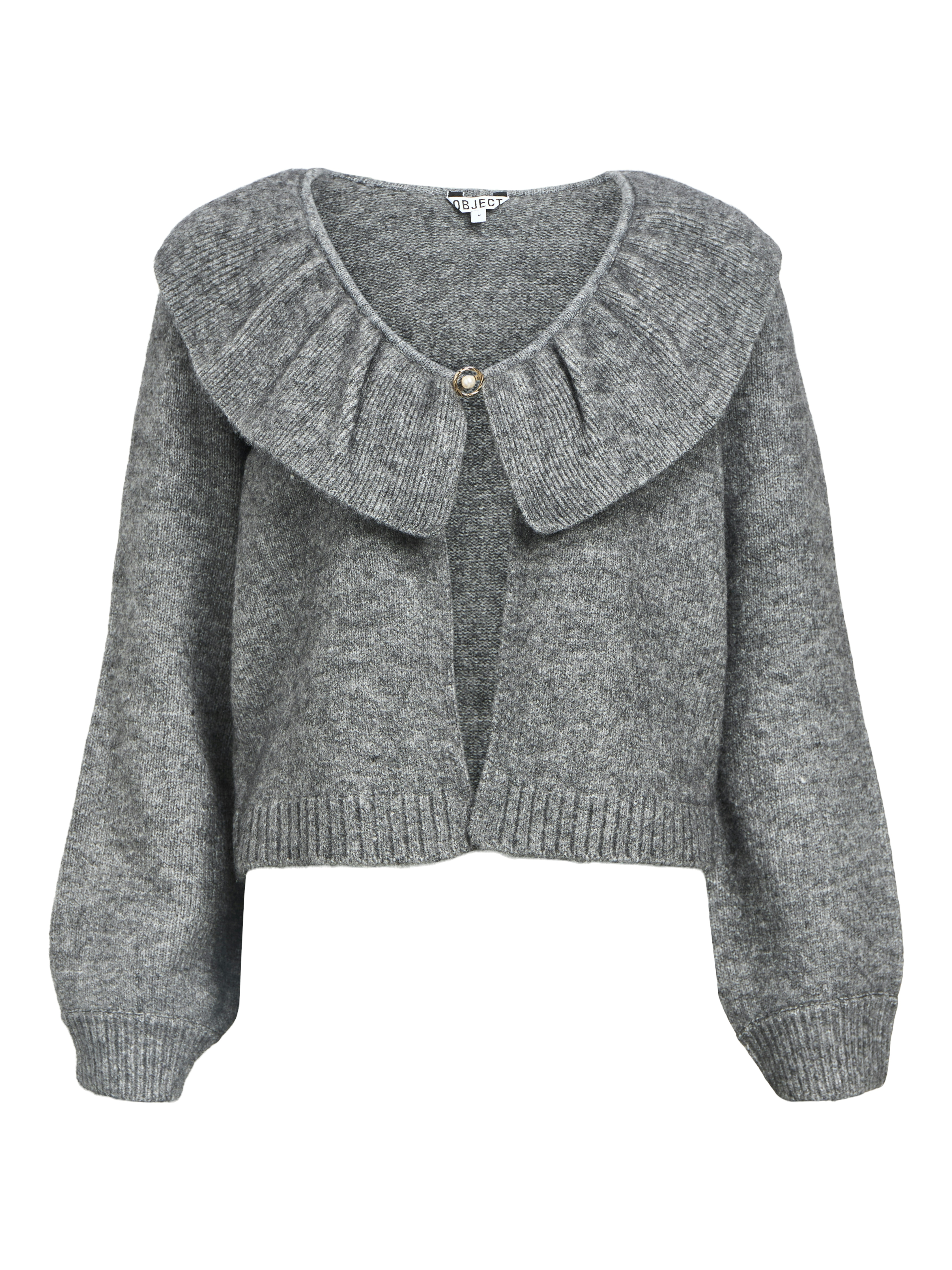 Object objdenisi l/s lo knit cardigan noos 23047269 medium grey melange