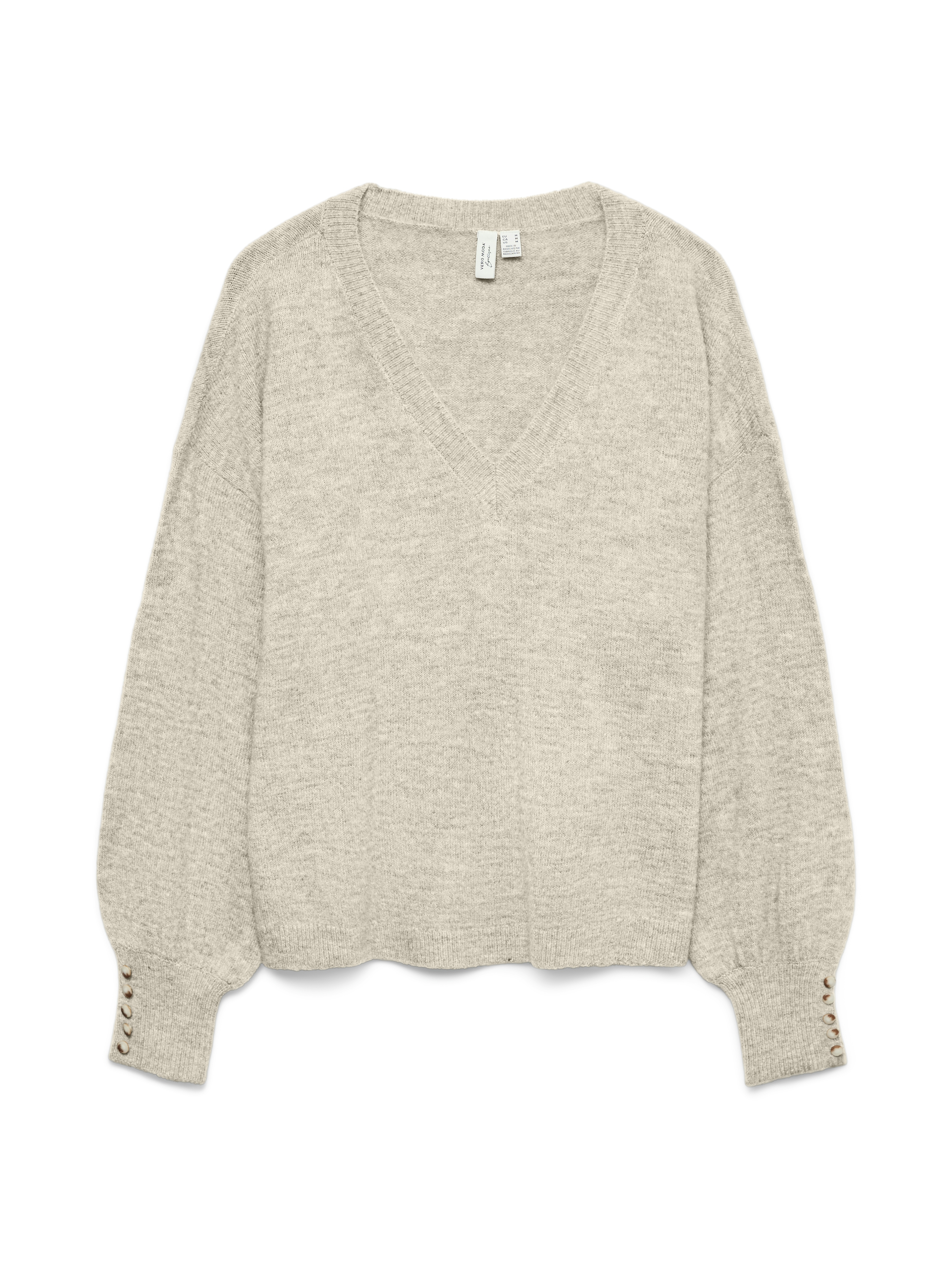 Vero Moda vmlefile ls v-neck pullover btq 10335268 birch