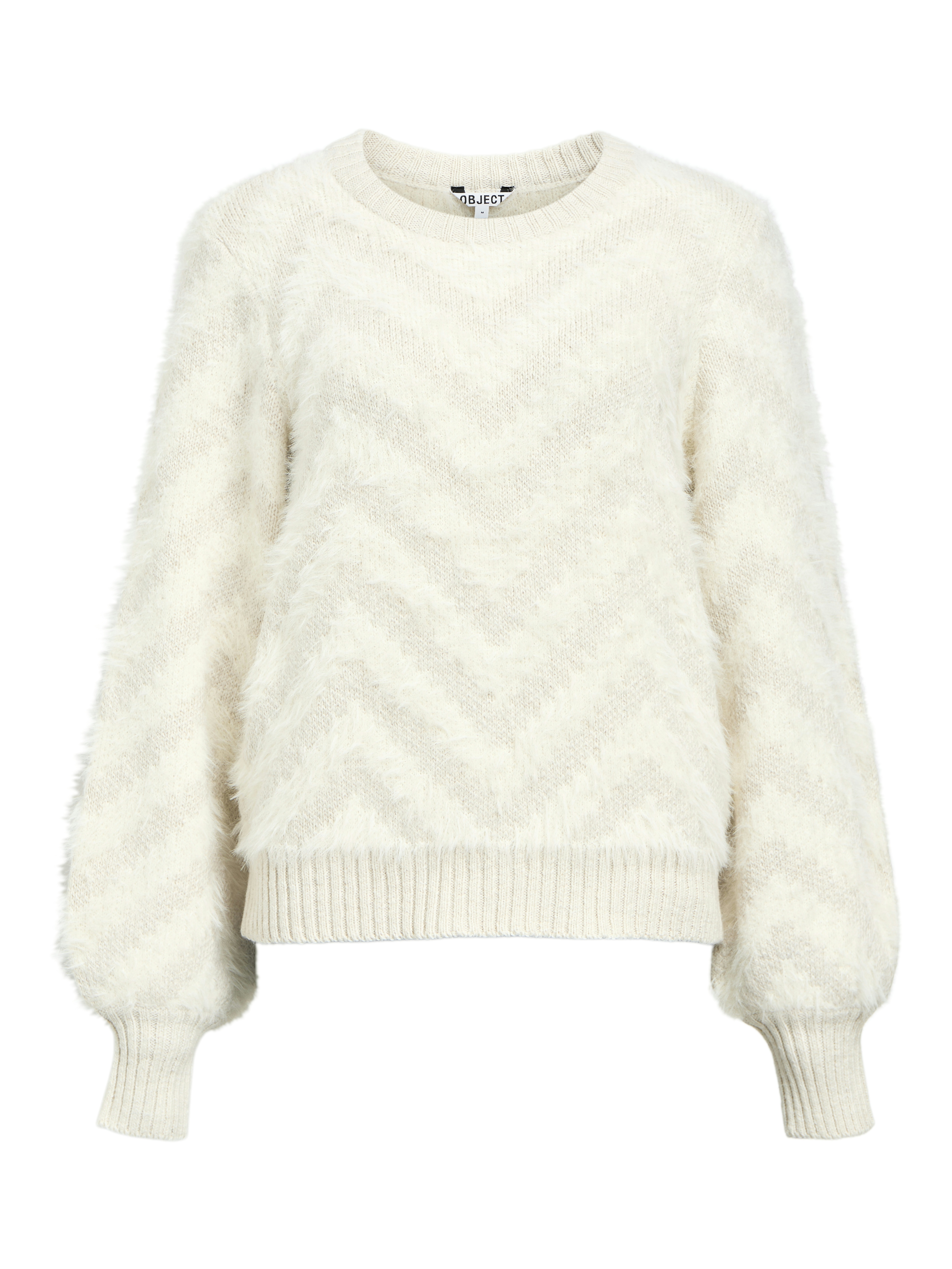 Object objhollow l/s re knit pullover noos 23047266 white sand