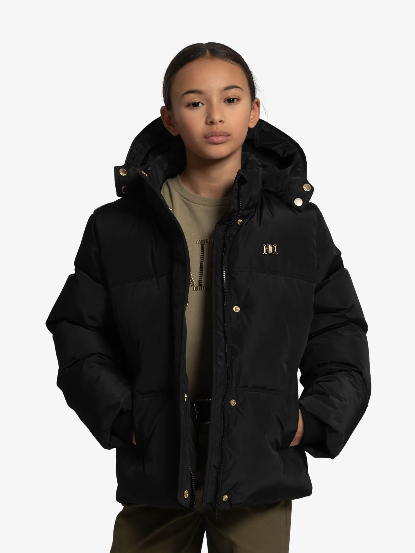 Nik & Nik Meisjes winterjas jayla puffer zwart