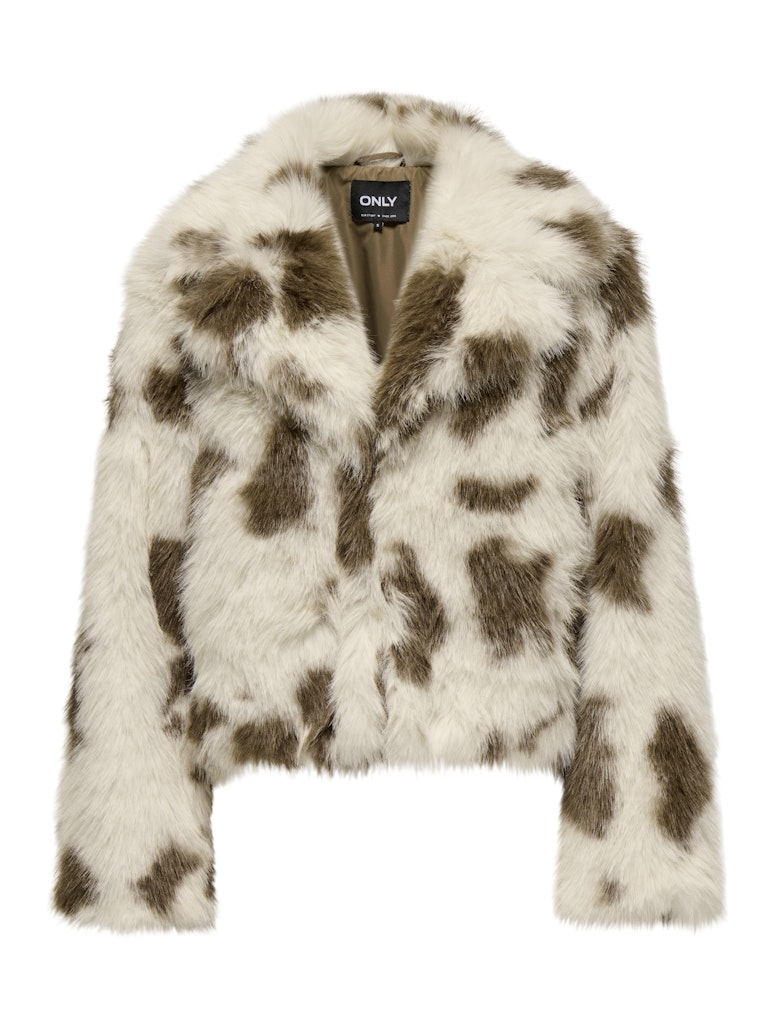 Only Onljamie faux fur jacket cc otw ecru dessin