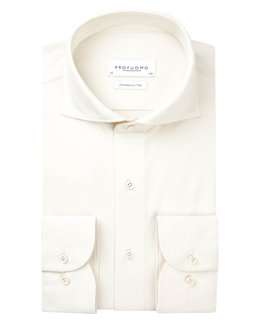 Profuomo Japanese knitted overhemd met lange mouwen