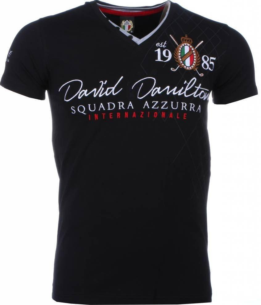 David Copper T-shirt Korte Mouw  Italiaanse T-shirt - Korte Mouwen - Borduur Squadra Azzura -