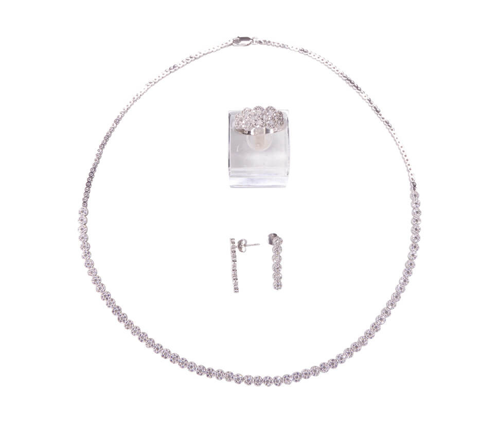Afbeelding van Christian Zilveren collier, oorbellen en ring