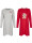 Happy Shorts Dames kerst pyjama nachthemd rood / grijs  icon