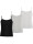 Apollo Meisjes bamboe singlet hemden 3-pack zwart grijs wit spaghettibandjes onderhemd  icon