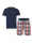Phil & Co Heren shortama korte pyjama katoen blauw  icon