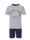 Phil & Co Heren shortama korte pyjama katoen grijs gestreept  icon
