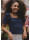 Looxs Revolution Navy top met smock voor meisjes in de kleur  icon