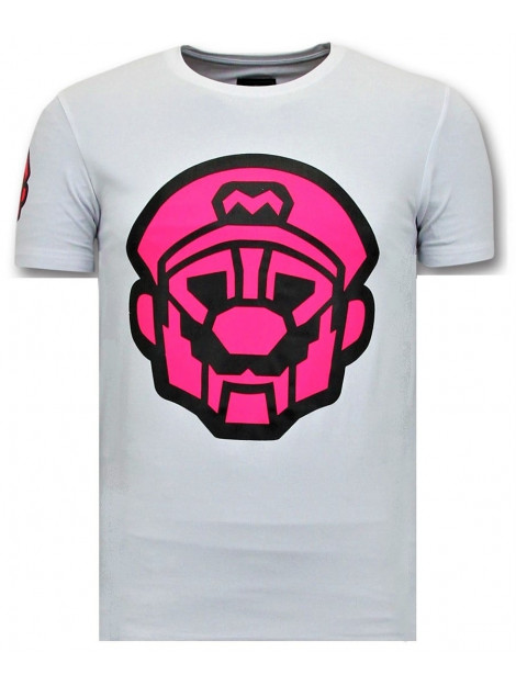 Local Fanatic T-shirts met print mario neon opdruk 11-6399W large