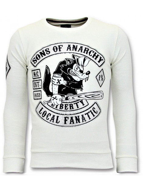Local Fanatic Rhinestones sweater sons of anarchy trui 11-6379W large