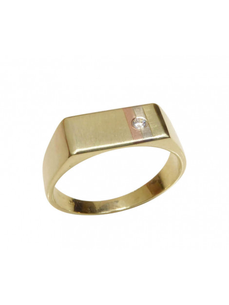 Christian Tricolor gouden cachet ring met diamant 3211-92964JC large