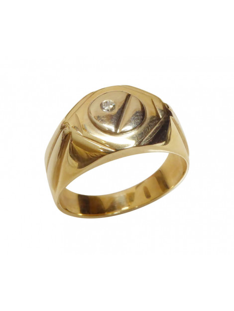 Christian Geel en wit gouden cachet ring met diamant 920973K-2828JC large