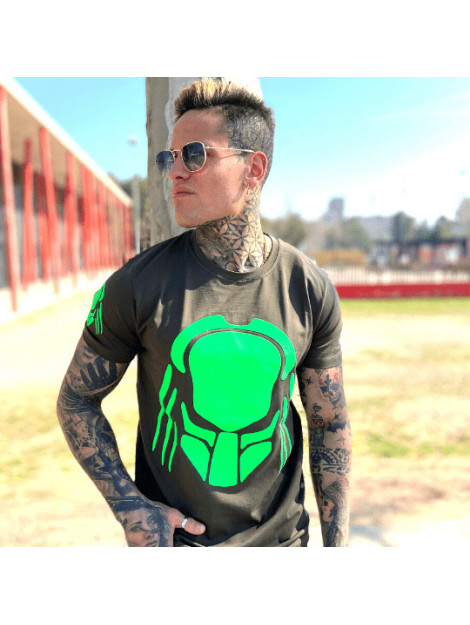 Local Fanatic T-shirt met print predator neon print 11-6396G large