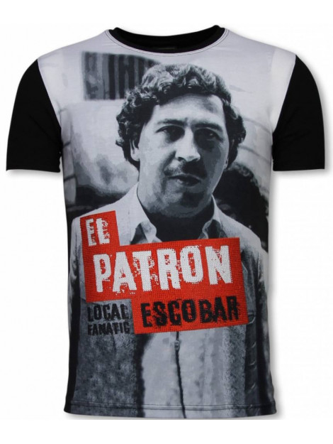 Local Fanatic El patron escobar digital rhinestone t-shirt 11-6255Z large