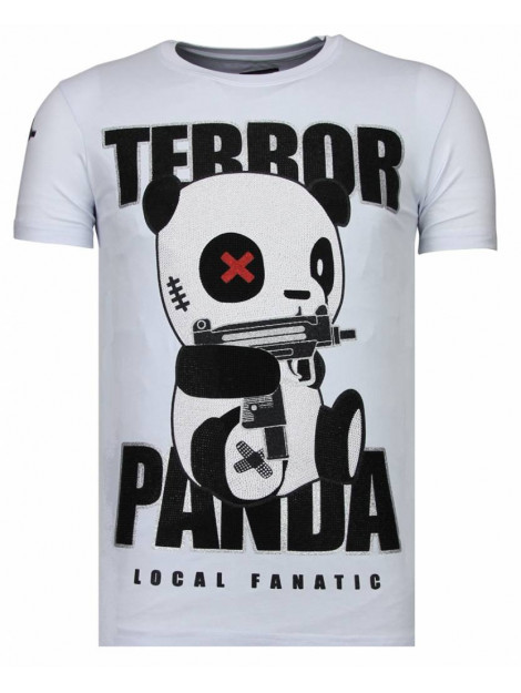 Local Fanatic Terror panda rhinestone t-shirt 13-6227W large