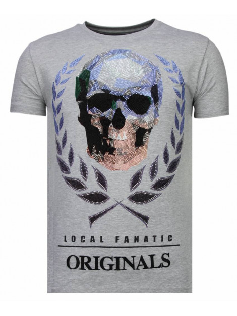 Local Fanatic Skull originals rhinestone t-shirt 13-6224G large