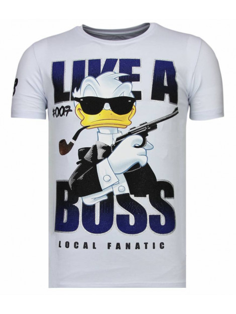 Local Fanatic Like a boss rhinestone t-shirt 13-6220W large