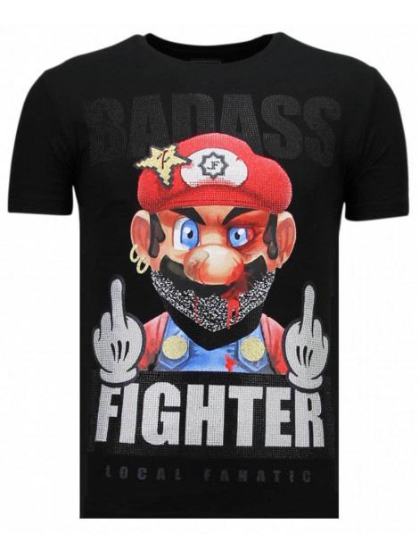 Local Fanatic Fight club mario rhinestone t-shirt 13-6219Z large