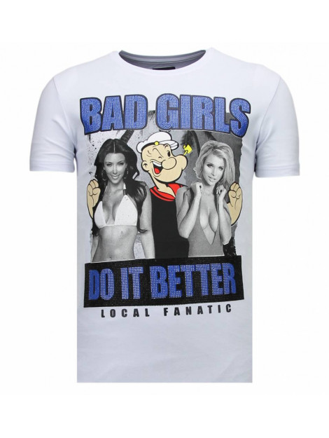 Local Fanatic Bad girls do it better rhinestone t-shirt 13-6210W large