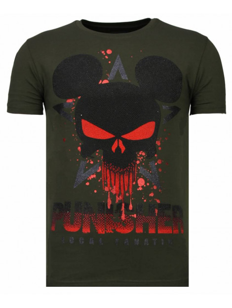 Local Fanatic Punisher mickey rhinestone t-shirt 13-6208K large