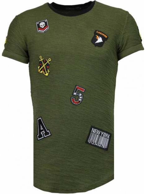 Justing Military patches t-shirt T09150G large