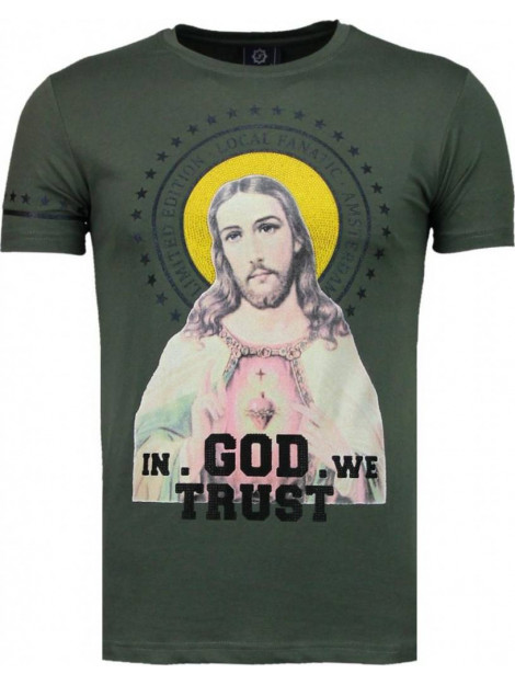 Local Fanatic Jesus rhinestone t-shirt 5094G large