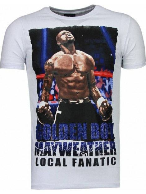 Local Fanatic Golden boy mayweather rhinestone t-shirt 5092W large