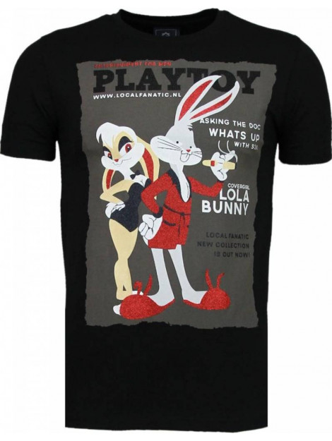 Local Fanatic Playtoy bunny rhinestone t-shirt 5086Z large