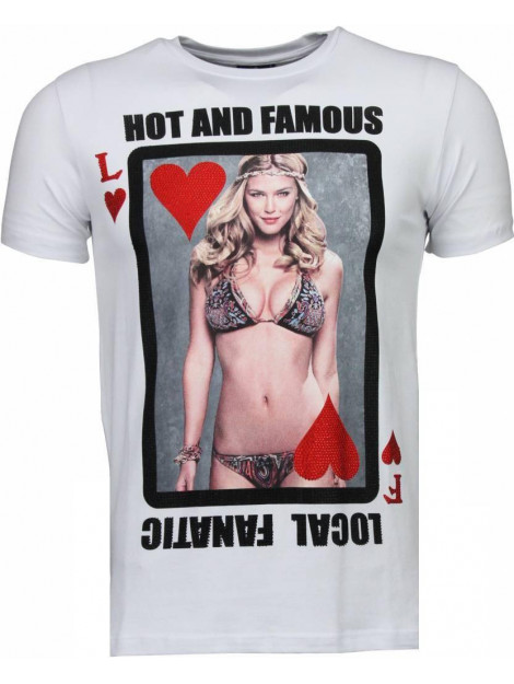 Local Fanatic Hot & famous poker bar refaeli rhinestone t-shirt 4782NB large
