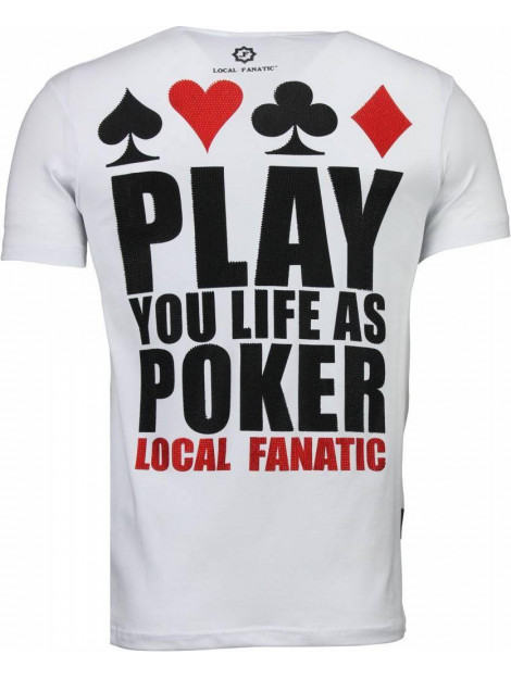 Local Fanatic Hot & famous poker bar refaeli rhinestone t-shirt 4782NB large