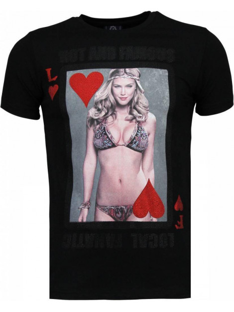 Local Fanatic Hot & famous poker bar refaeli rhinestone t-shirt 4782Z large
