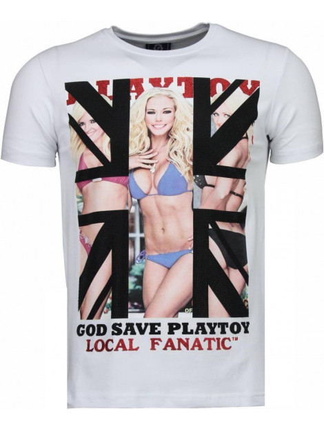 Local Fanatic God save playtoy rhinestone t-shirt 4778W large