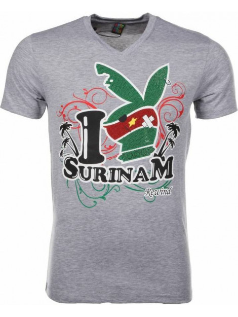 Local Fanatic T-shirt i love suriname 2309G large