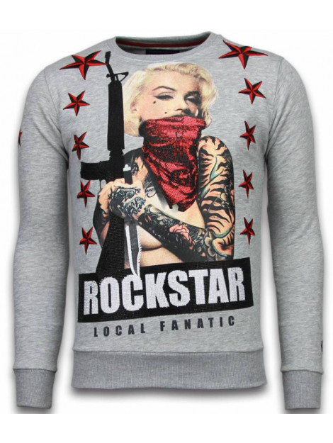 Local Fanatic Marilyn rockstar rhinestone sweater 6006G large
