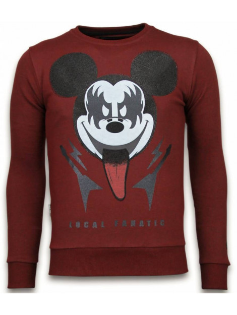 Local Fanatic Kiss my mickey rhinestone sweater 5912B large