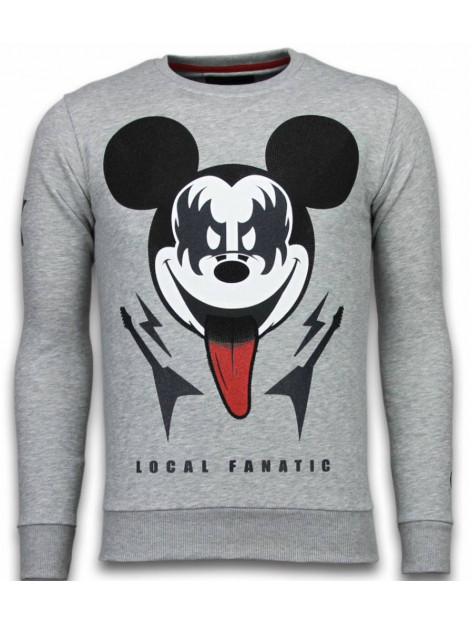 Local Fanatic Kiss my mickey rhinestone sweater 5912G large