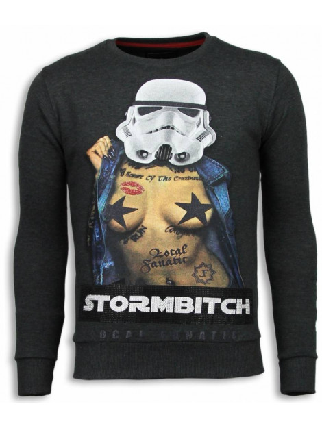 Local Fanatic Stormbitch rhinestone sweater 5911A large