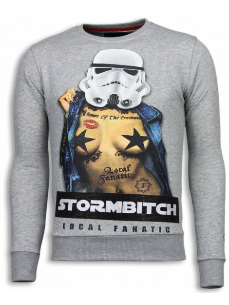 Local Fanatic Stormbitch rhinestone sweater 5911LG large