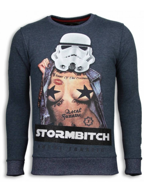 Local Fanatic Stormbitch rhinestone sweater 5911B large