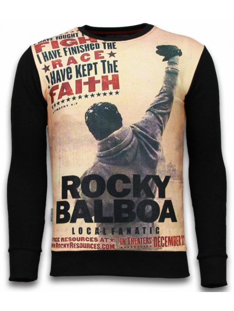 Local Fanatic Rocky balboa faith digital rhinestone sweater 6038Z large