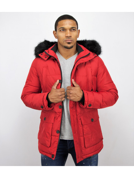 Enos Lange winterjas met bontkraag PI-8667R large