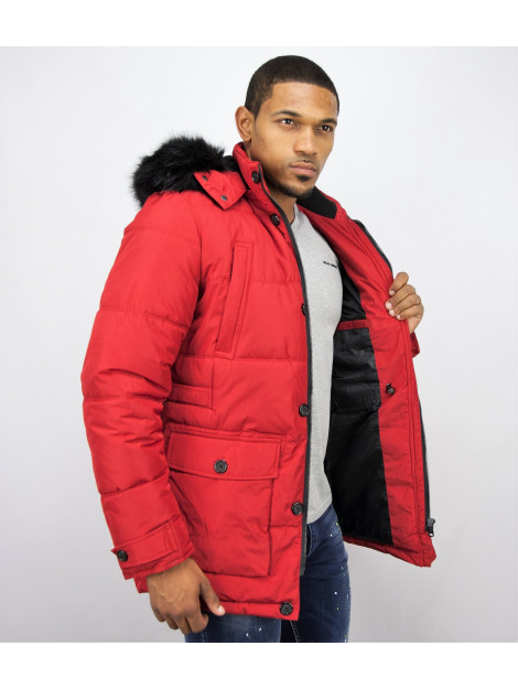 Enos Lange winterjas met bontkraag PI-8667R large